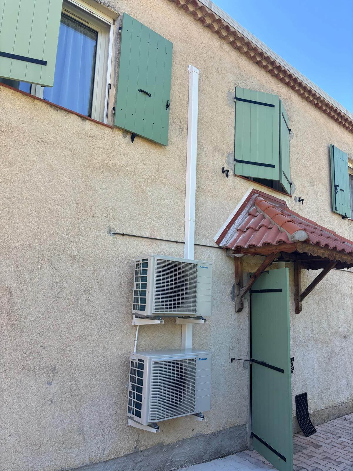 Installation climatisation unité extérieure - Après