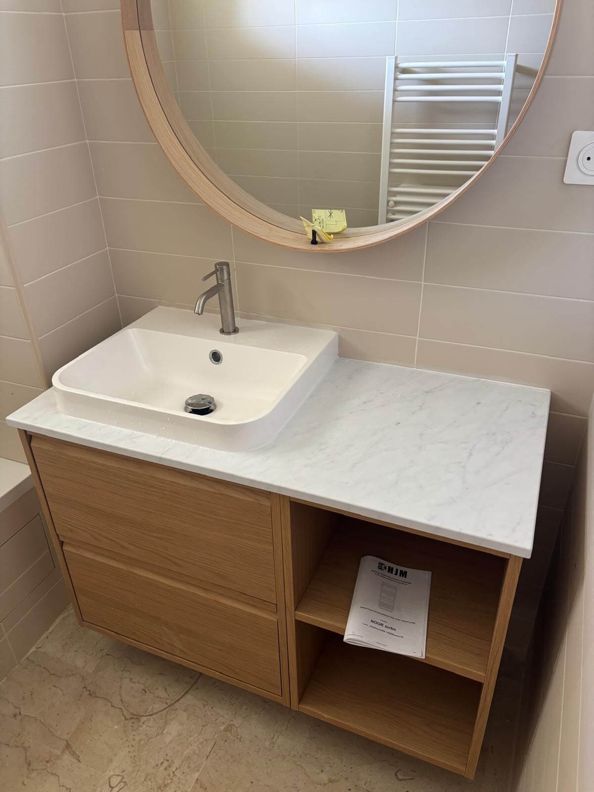 Installation d'un nouveau lavabo